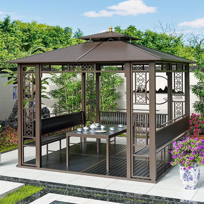 Paviljonki pesualtaalla